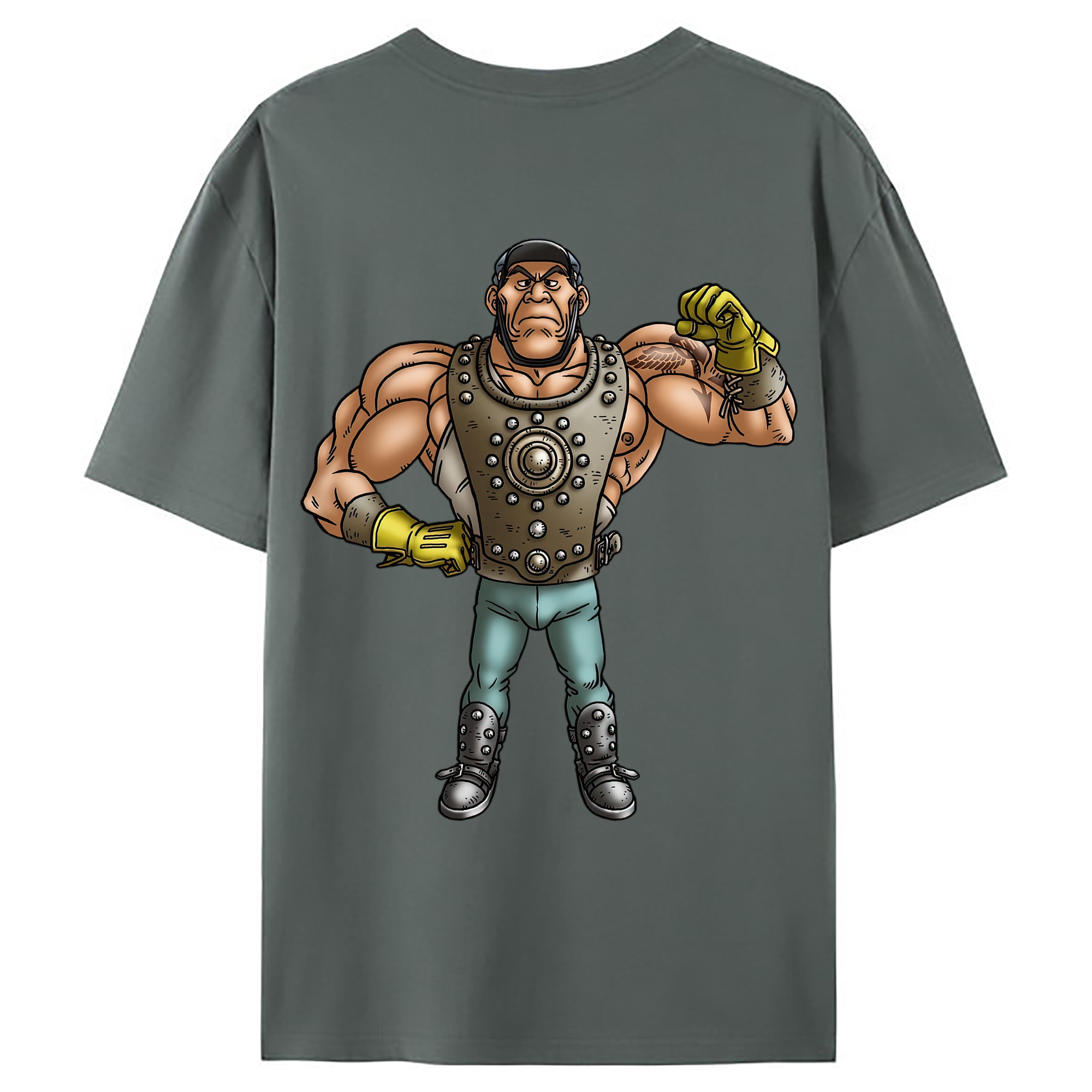 （画像用） ドラゴンクエスト Doragon Kuesuto Dragon Quest 綿100％ メンズ半袖Tシャツ（バックプリント） 通気性